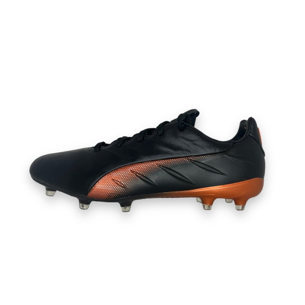 Puma King Platinum 21 FG AG Black Orange Soccer Cleats  106478-04 mens size 7